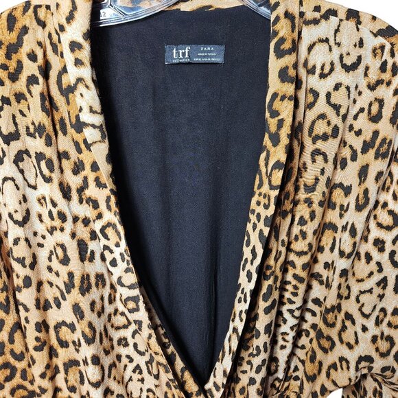 Zara TRF Collection Leopard Print Wrap Dress - Size S - Picture 6 of 7